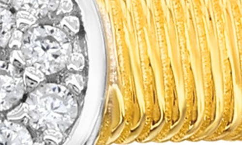 Suzy Levian Golden Helix Oval Coil Ring In Gold