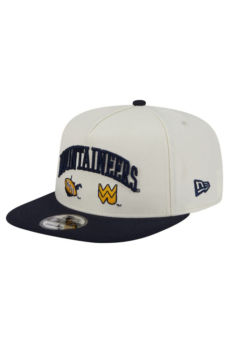 Men's New Era White West Virginia Mountaineers Collegiate 9FIFTY A-Frame Snapback Hat, Main, color, White