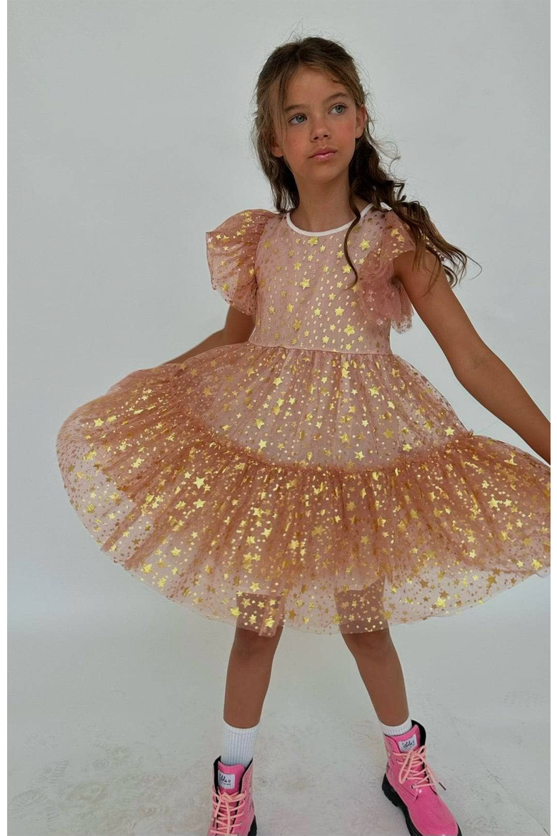 Goldie Star Dress, Alternate, color, Gold