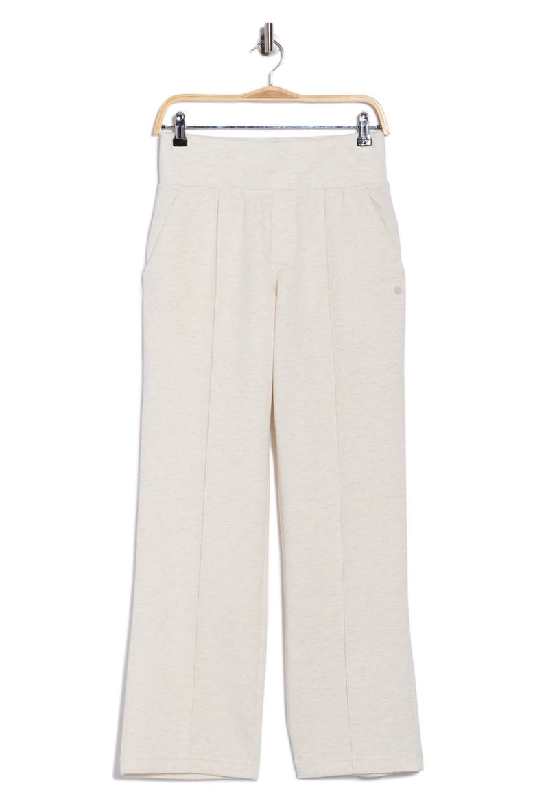 Pintuck Scuba Knit Pants, Alternate, color, WHEAT HEATHER