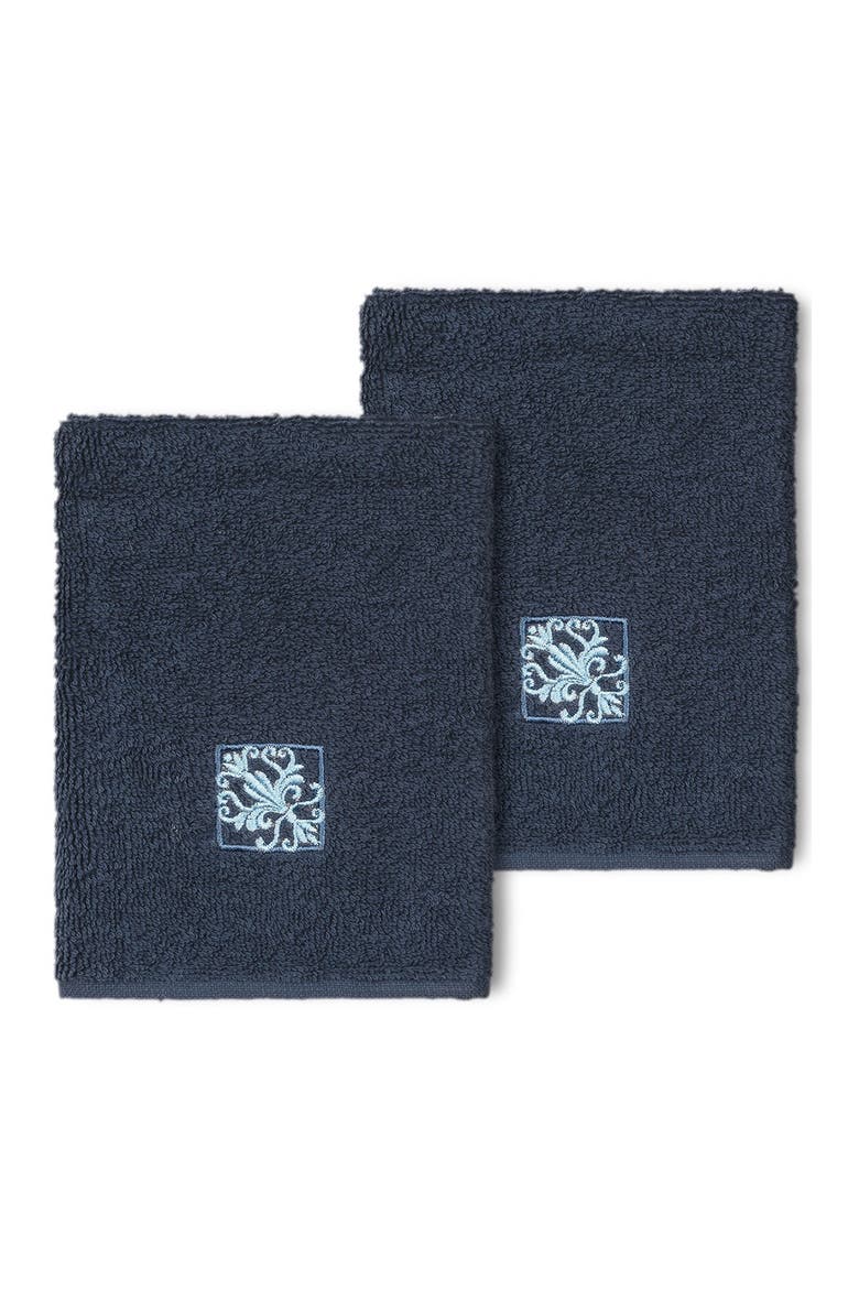 Vivian Embellished Washcloth - Set of 2 - Midnight Blue, Main, color, MIDNIGHT BLUE