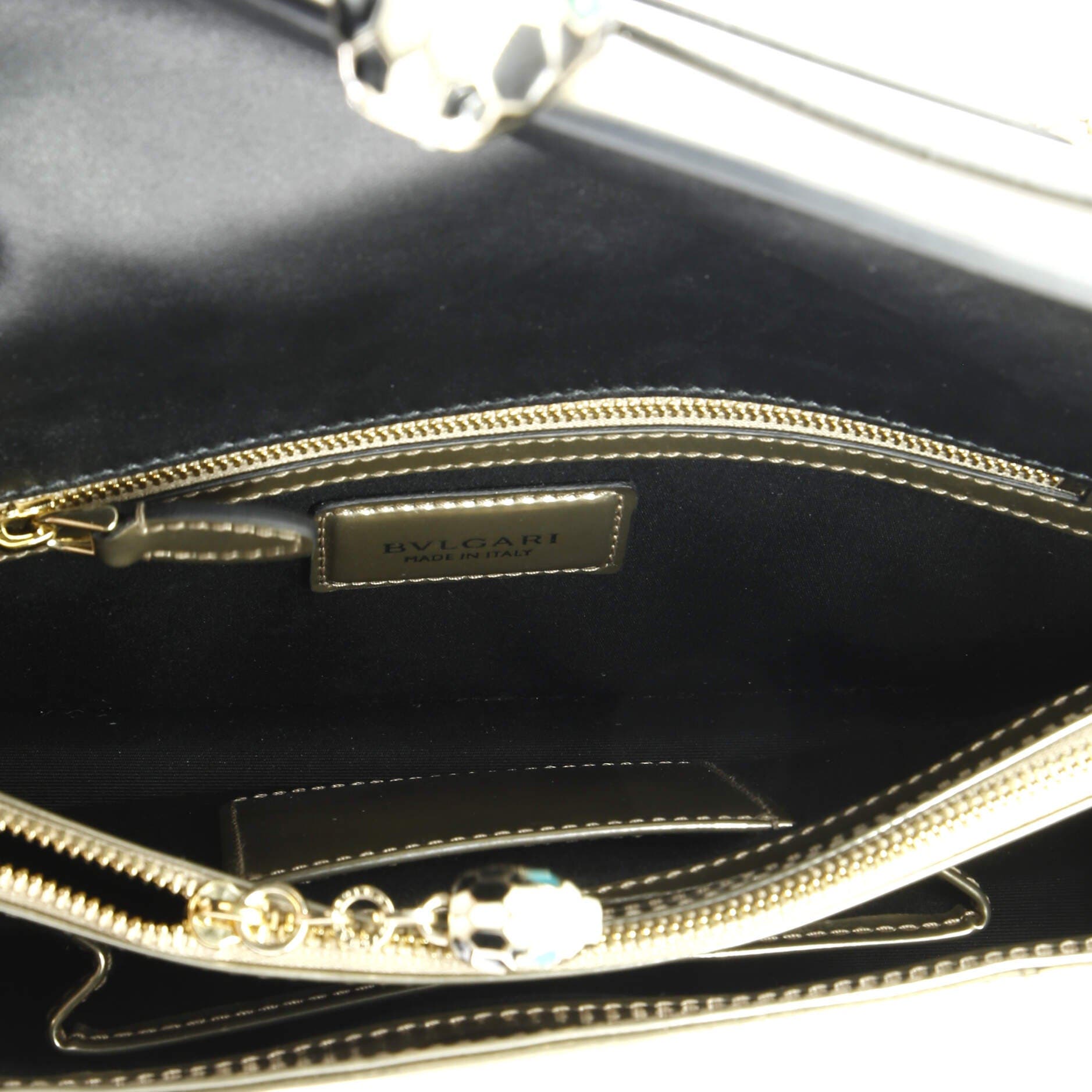 Serpenti Forever Shoulder Bag Patent Medium, Alternate, color, Metallic Gold