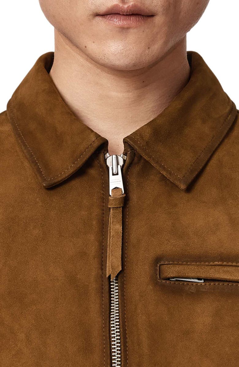 AllSaints Ashwood Suede Jacket, Alternate, color, Tan Brown