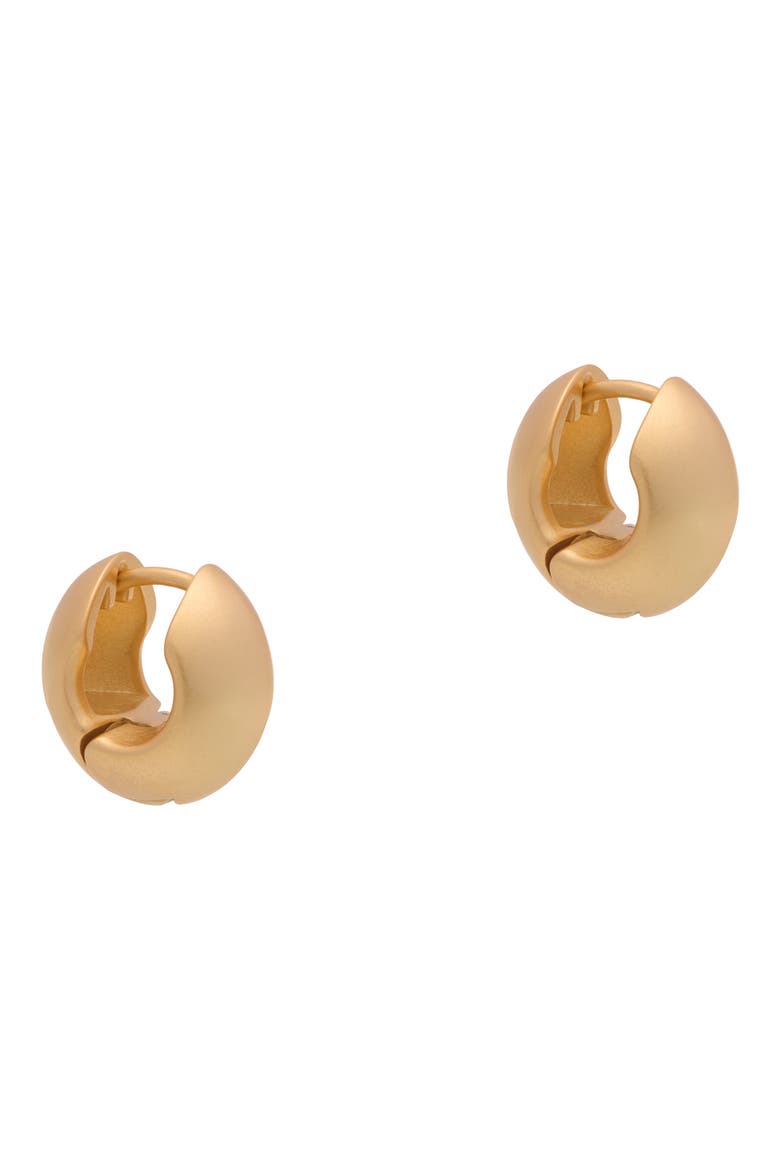 Posie Polished Contour Hinged Huggie Earrings, Main, color, GOLD TONE