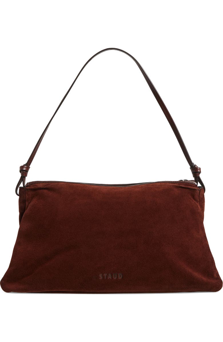 STAUD Wally Suede Shoulder Bag, Alternate, color, Mahogany