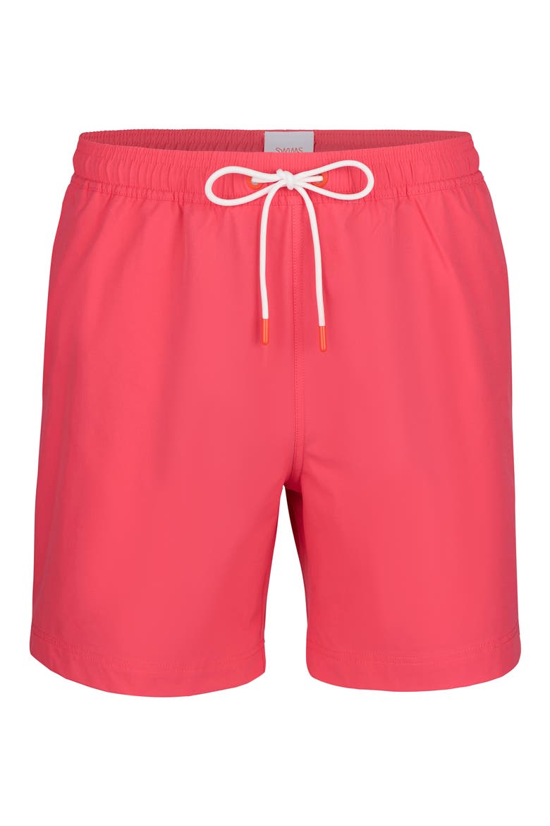 Naxos Solid Swim Trunks, Main, color, CAMPARI