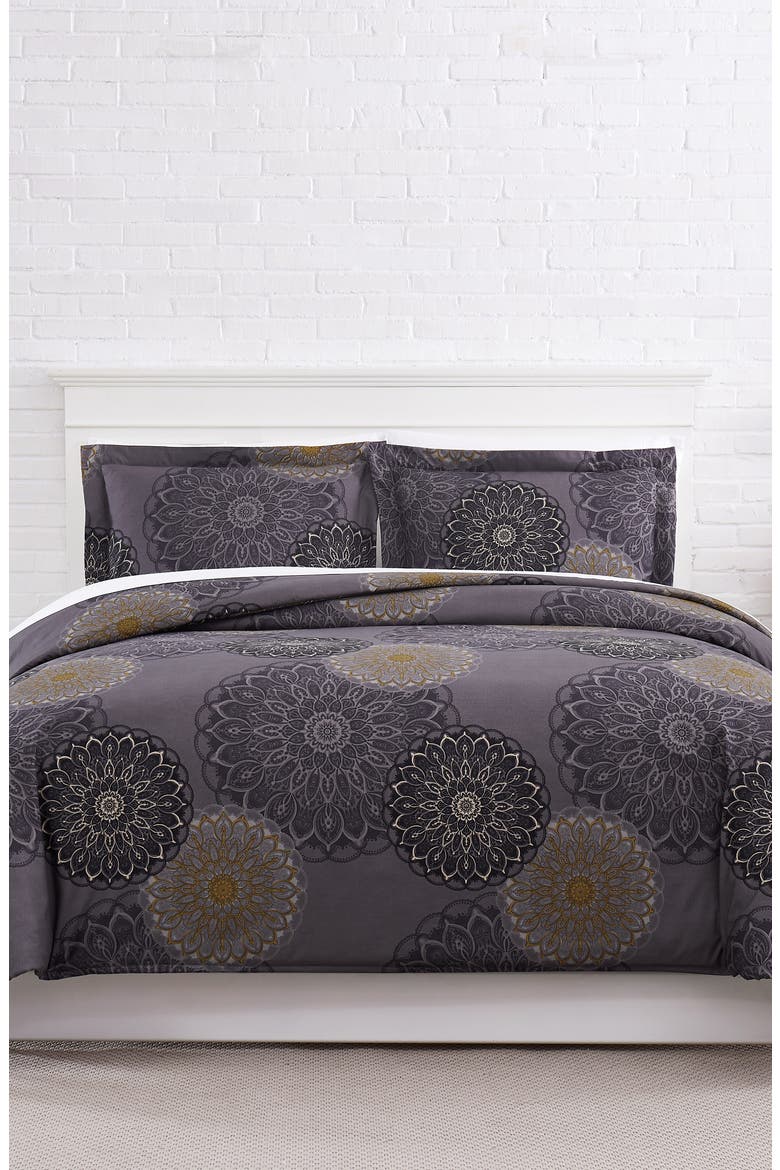 Midnight Floral Duvet Cover Set, Alternate, color, MIDNIGHT FLORAL BLACK