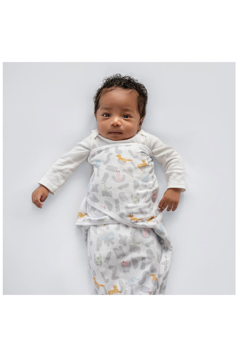 Aden & Anais Essentials Wrap Swaddle - Set of 3, Alternate, color, ALPHABET ANIMALS GREY