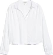 Cloth & Stone Shirred Button-Up Shirt