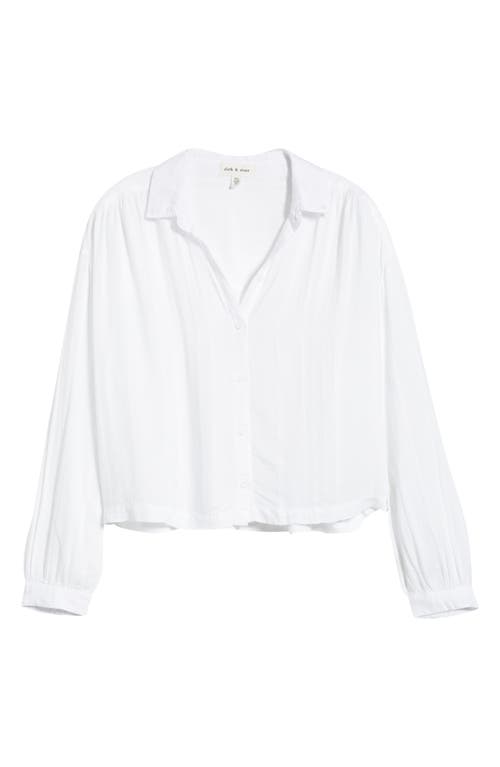 Cloth & Stone Shirred Button-up Shirt In White