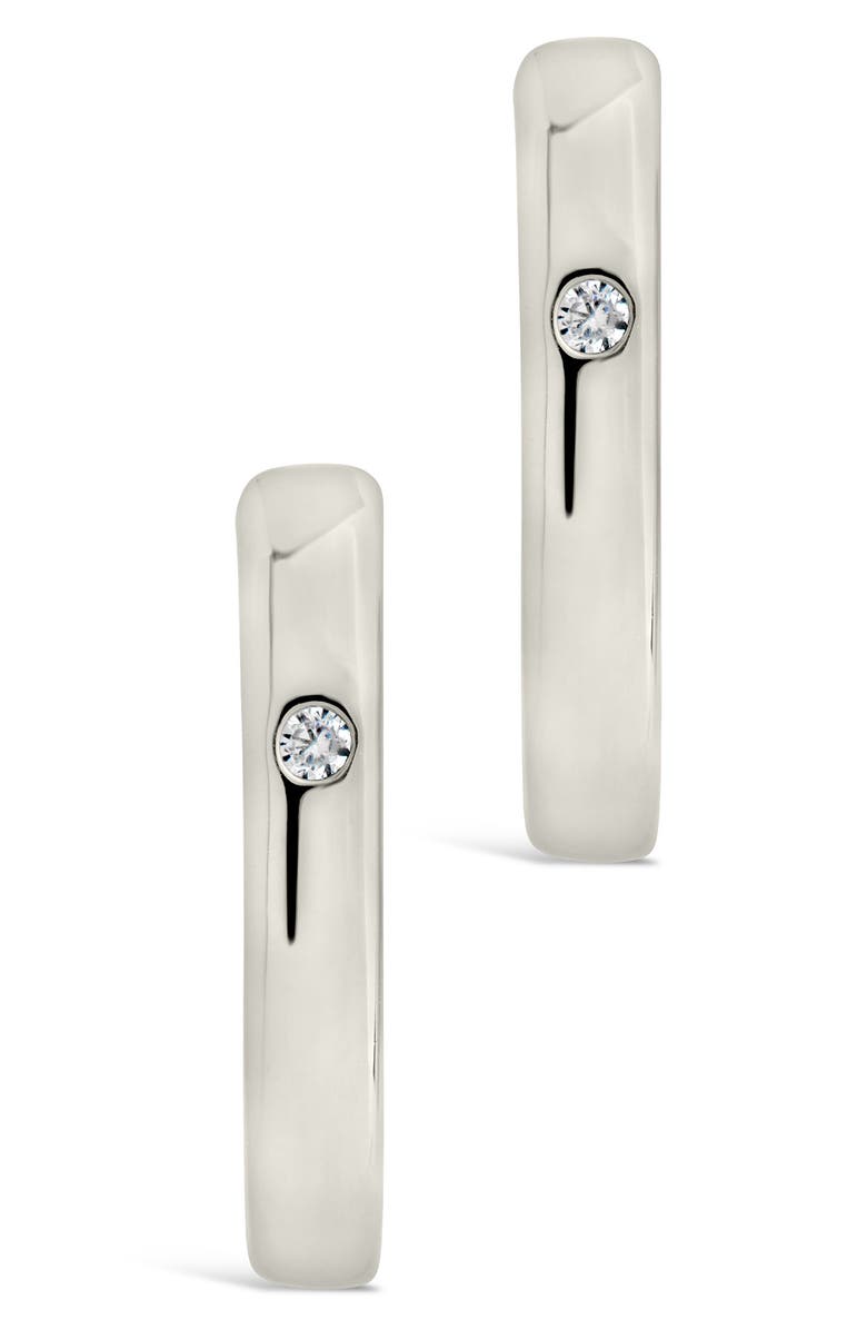 Sterling Forever Arlet Hoop Earrings, Alternate, color, Silver