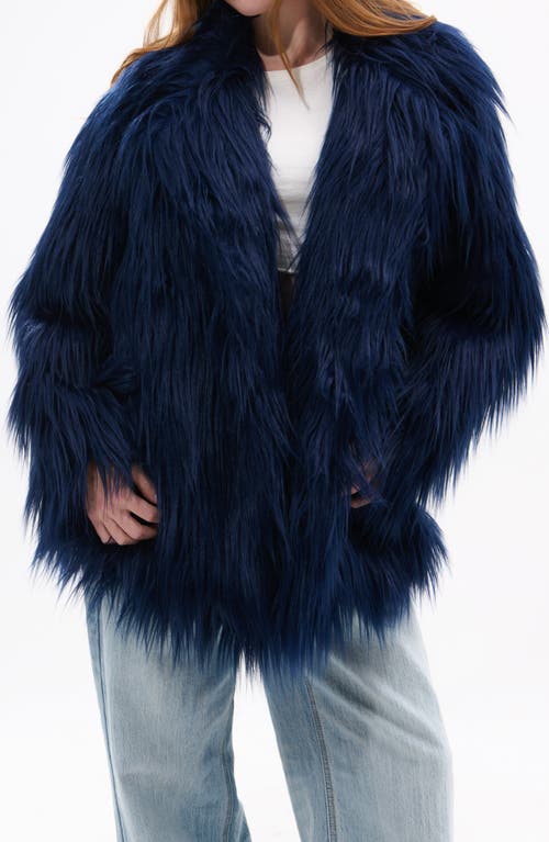 Azalea Wang Breckenridge Faux Fur Jacket In Blue
