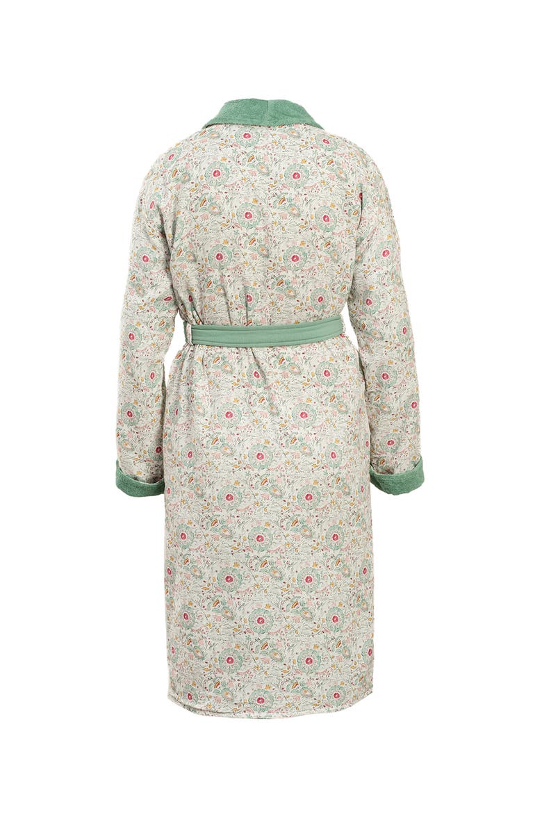 Tabea Shawl Collar Muslin 100% Cotton Bathrobe, Alternate, color, Green
