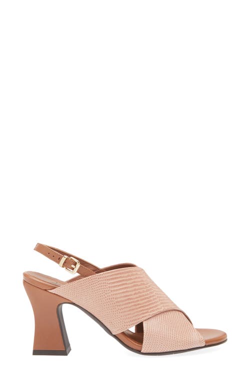 Aquatalia Catarina Embossed Leather Slingback Sandal In Pink Toffee