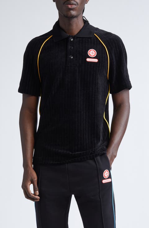 Raglan Sleeve Rib Velour Polo