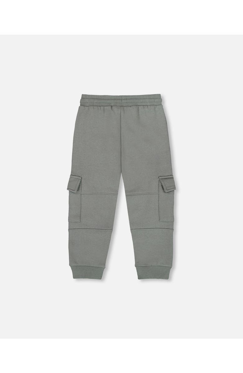 Deux par Deux Fleece Sweatpants with Cargo Pockets, Alternate, color, Green Gray