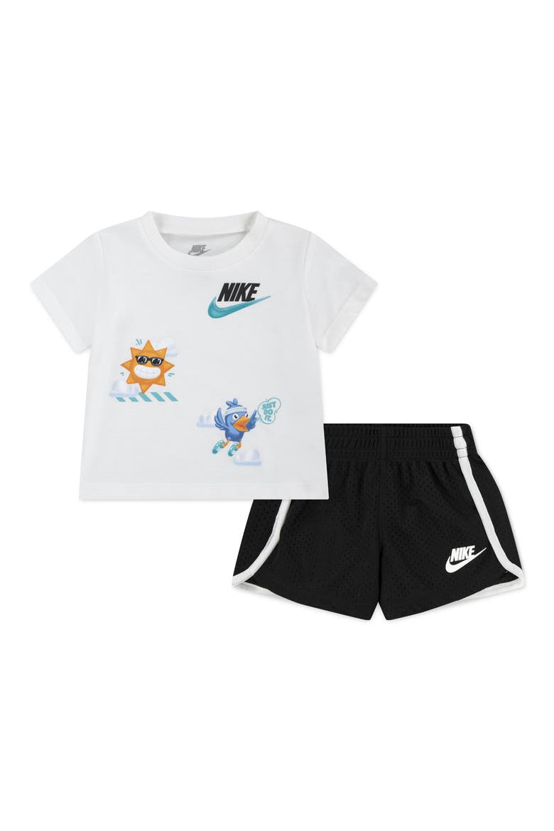 Just Believe Graphic T-Shirt & Shorts Set, Main, color, BLACK