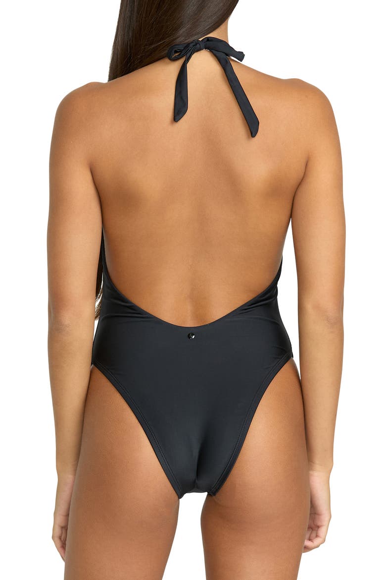 Simply Seamless Low Back One-Piece Swimsuit, Alternate, color, BLACK