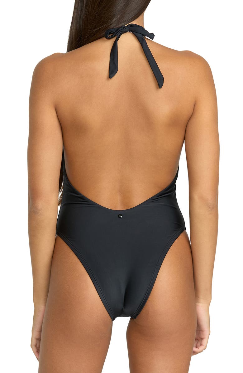 Volcom Simply Seamless Low Back One-Piece Swimsuit, Alternate, color, Black