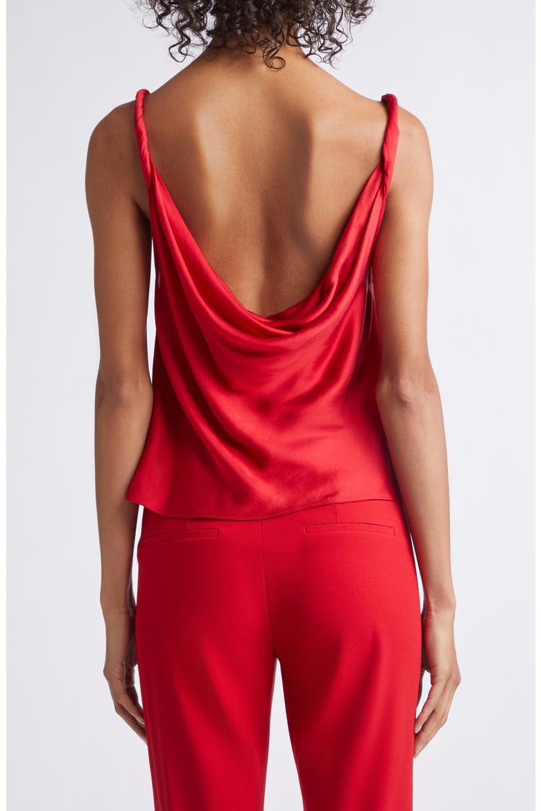 Monique Twist Strap Cowl Neck Shell, Alternate, color, HIBISCUS