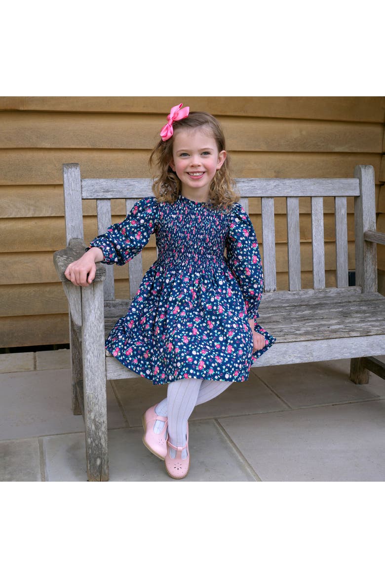 Ditsy Floral Ruched Dress, Alternate, color, Navy
