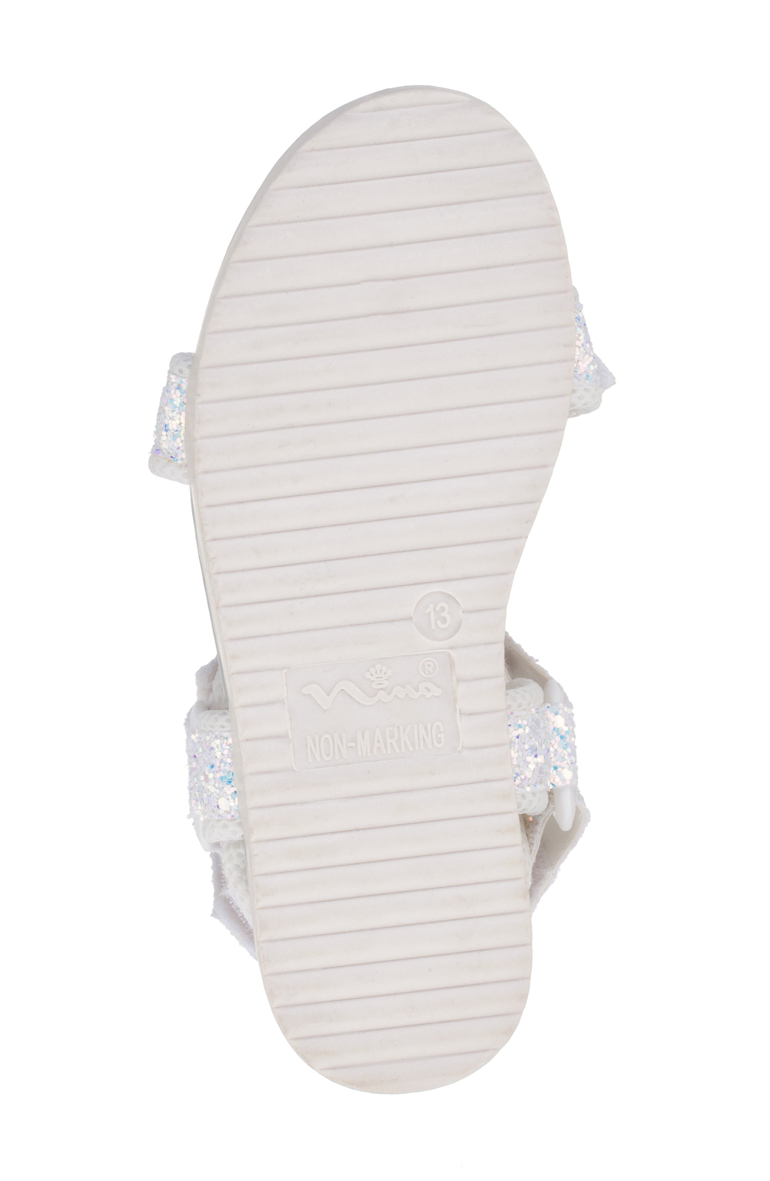 Nina Kids' Anjelita Sandal, Alternate, color, White Chunky Glitter
