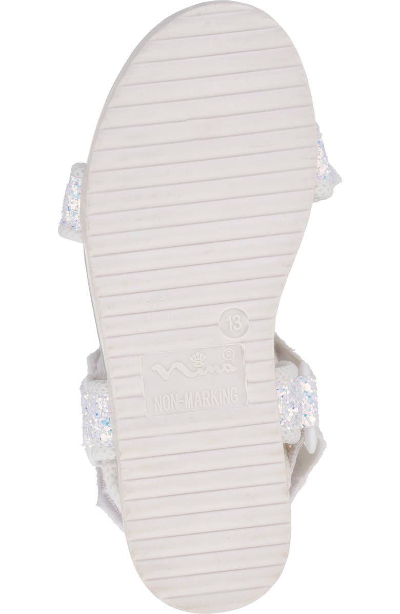 Nina Kids' Anjelita Sandal, Alternate, color, White Chunky Glitter