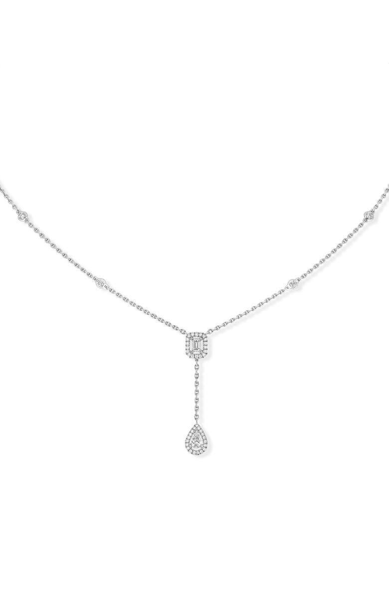 Messika My Twin Diamond Necklace, Main, color, White Gold