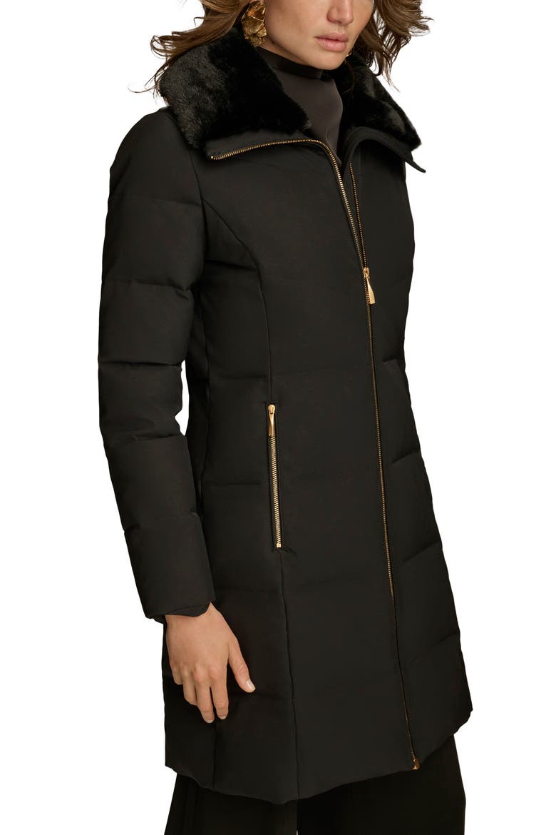 Walker Puffer Coat with Faux Fur Trim, Alternate, color, BLACK