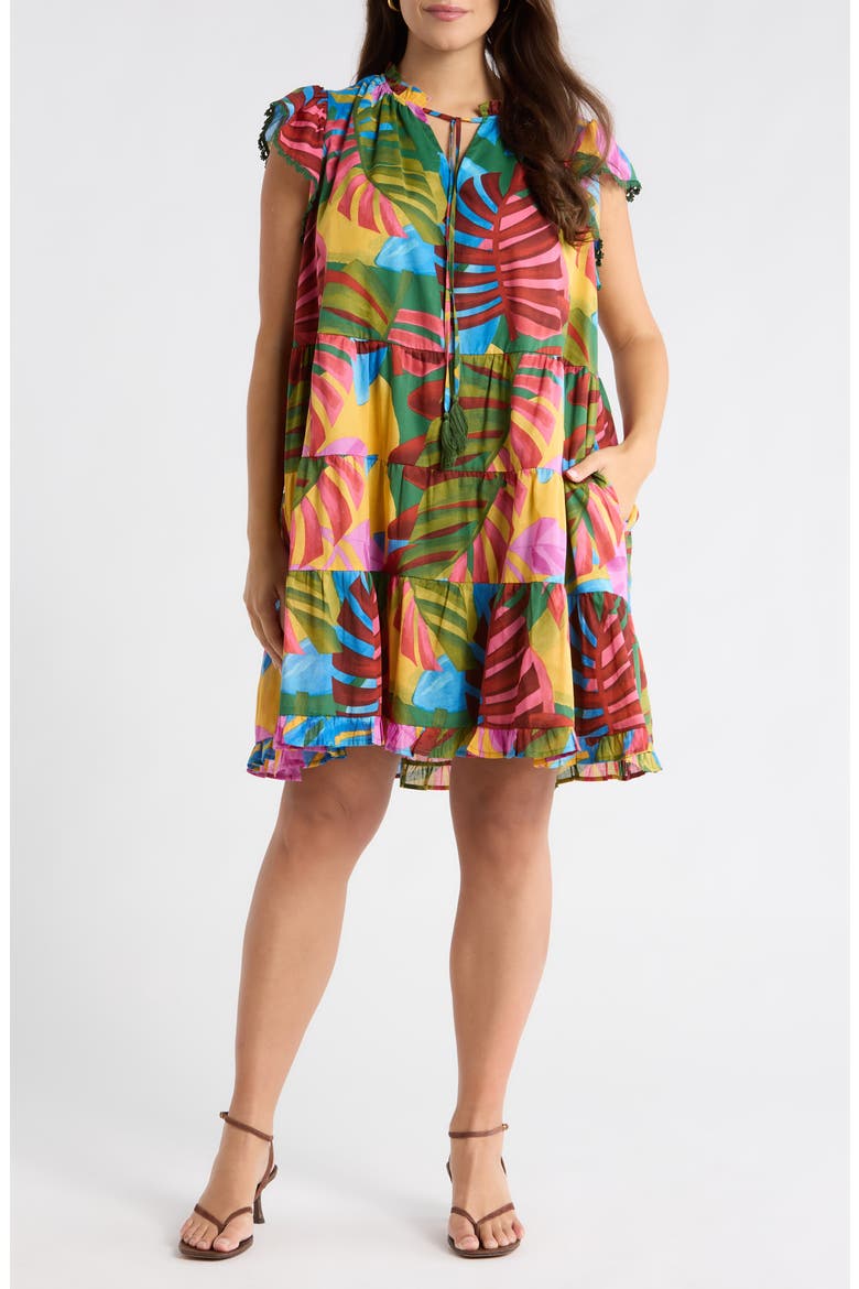 Novi Tropical Yodi Shift Minidress, Main, color, KELLY-MULTI