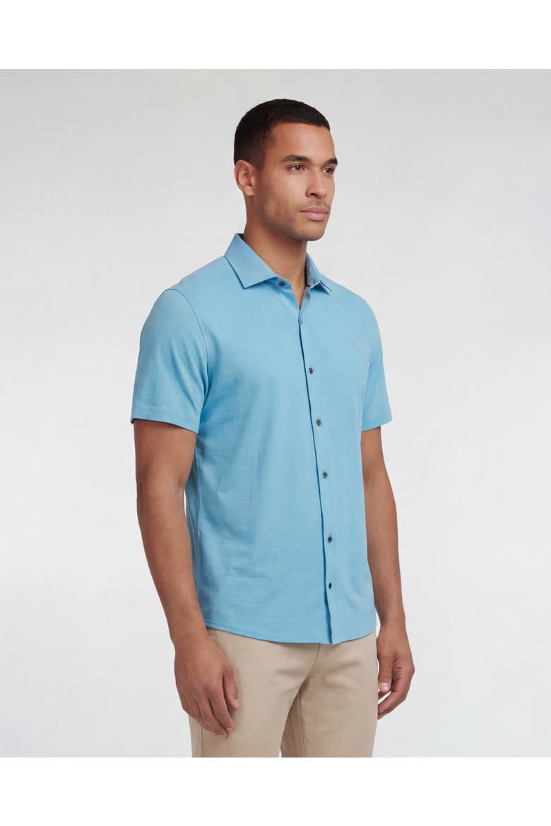 Solid Mens Short Sleeve Shirt, Alternate, color, Teal