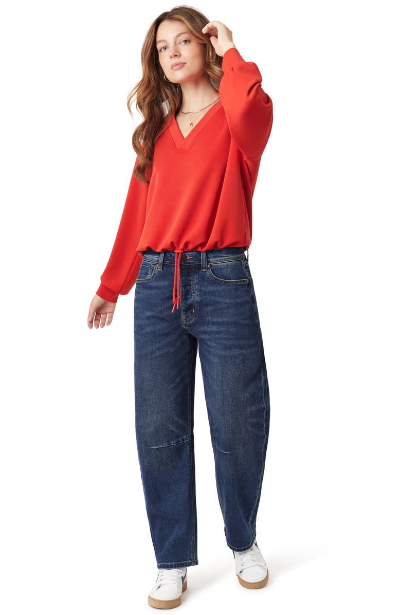 Scotch & Soda V-Neck Pullover Sweatshirt, Alternate, color, Aura Orange