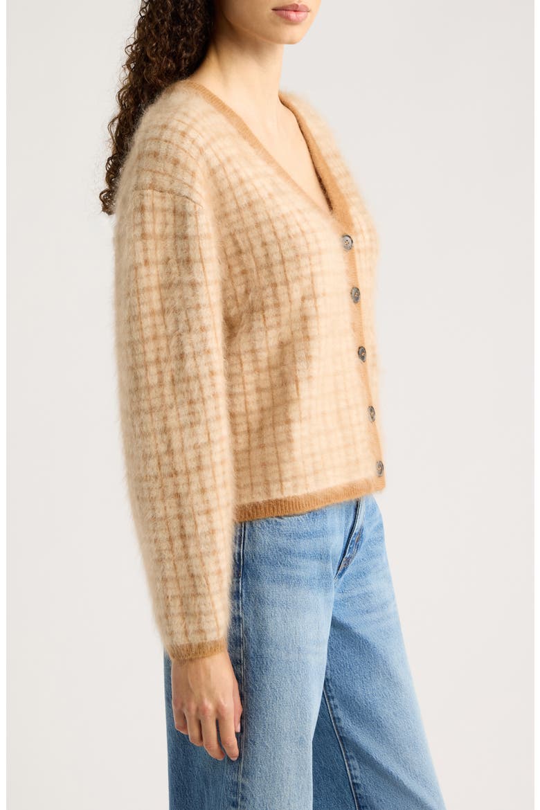 The Brushed Scholar Cardigan, Alternate, color, TAUPE MULTI PLAID