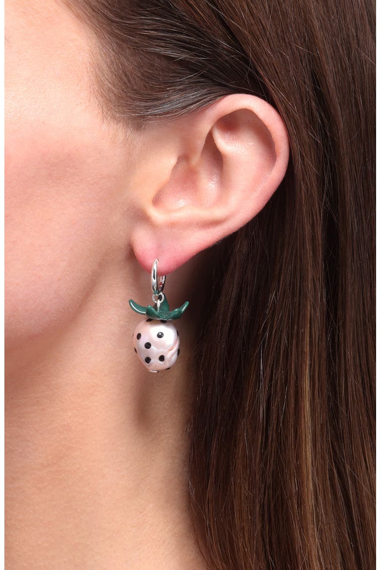 Curiosity Freshwater Pearl Strawberry Drop Earrings, Alternate, color, LIGHT SILVER / PINK