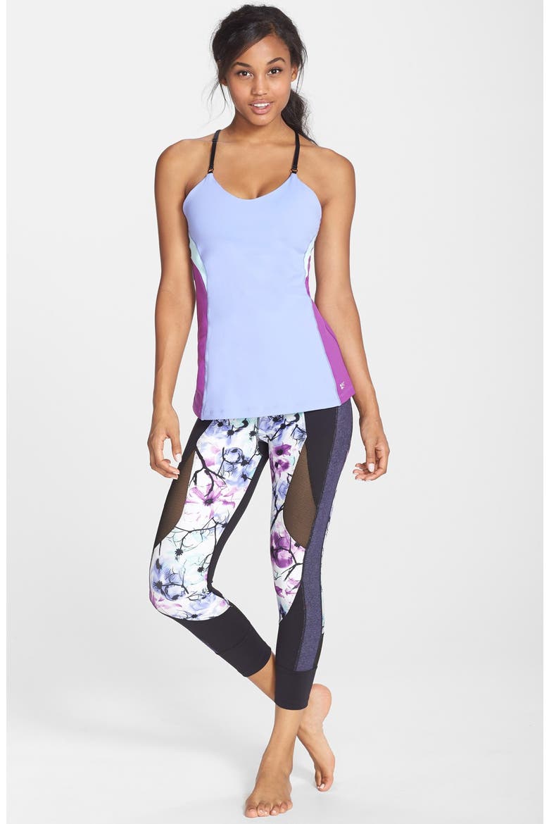 'Nova Reef' Capris, Alternate, color, BLOOM/ BLACK/ BLUE