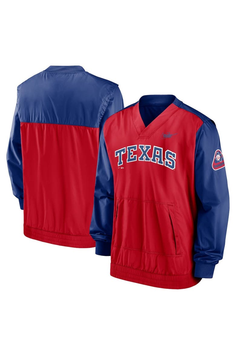 Men's Nike Red/Royal Texas Rangers Cooperstown Collection V-Neck Pullover, Main, color, Royal