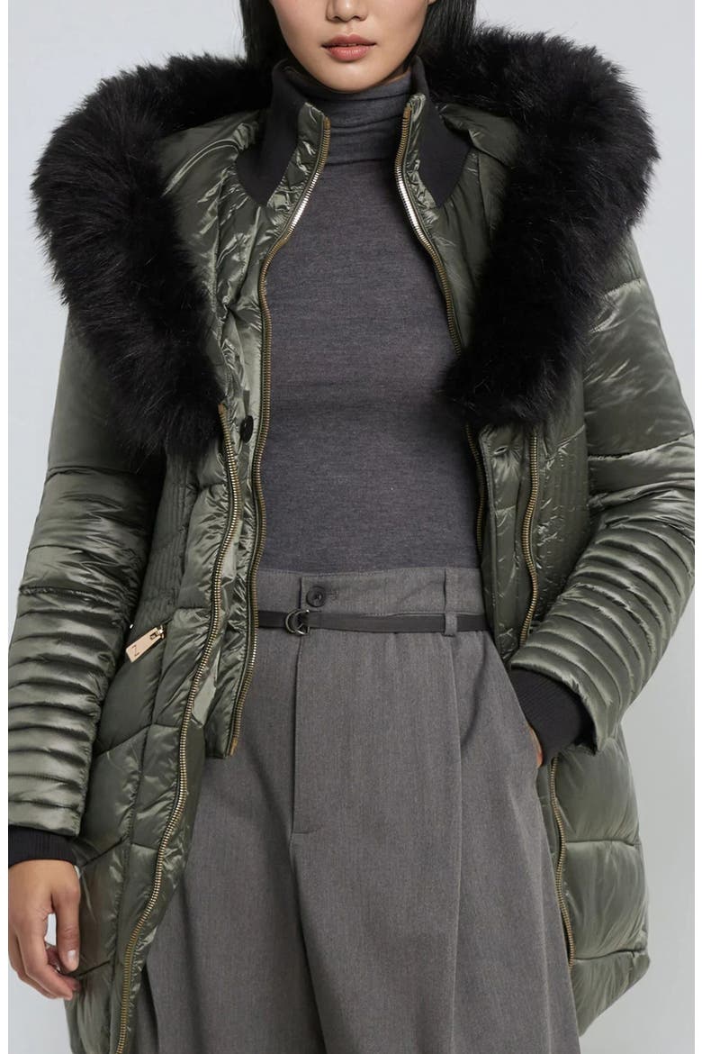 Gigi-El Faux Fur Trim Hooded Parka, Alternate, color, PINE