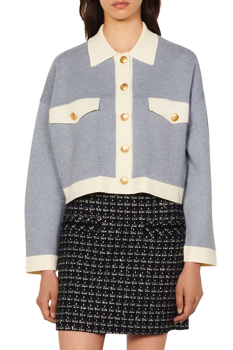 Crop Cardigan, Main, color, SKY BLUE