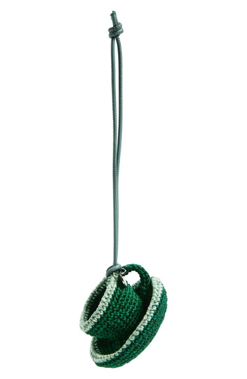Jw Anderson Teacup Crochet Bag Charm In Green