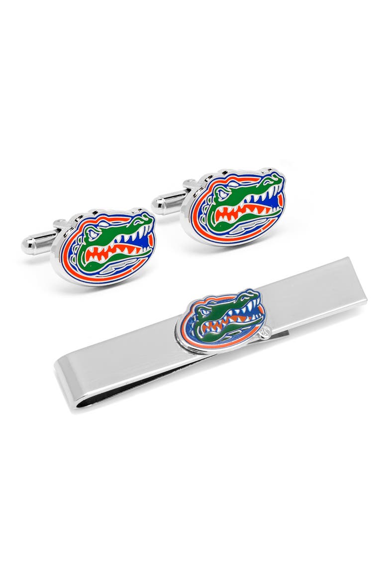 NCAA Florida Gators Cuff Links & Tie Bar, Main, color, GREEN