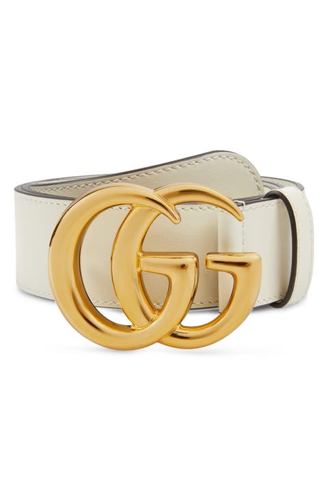 GG Logo Buckle Leather Belt