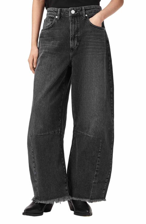 Payton Barrel Leg Jeans (Washed Black)