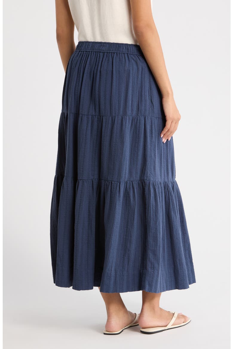 Lana Tiered Cotton Maxi Skirt, Alternate, color, NAVY