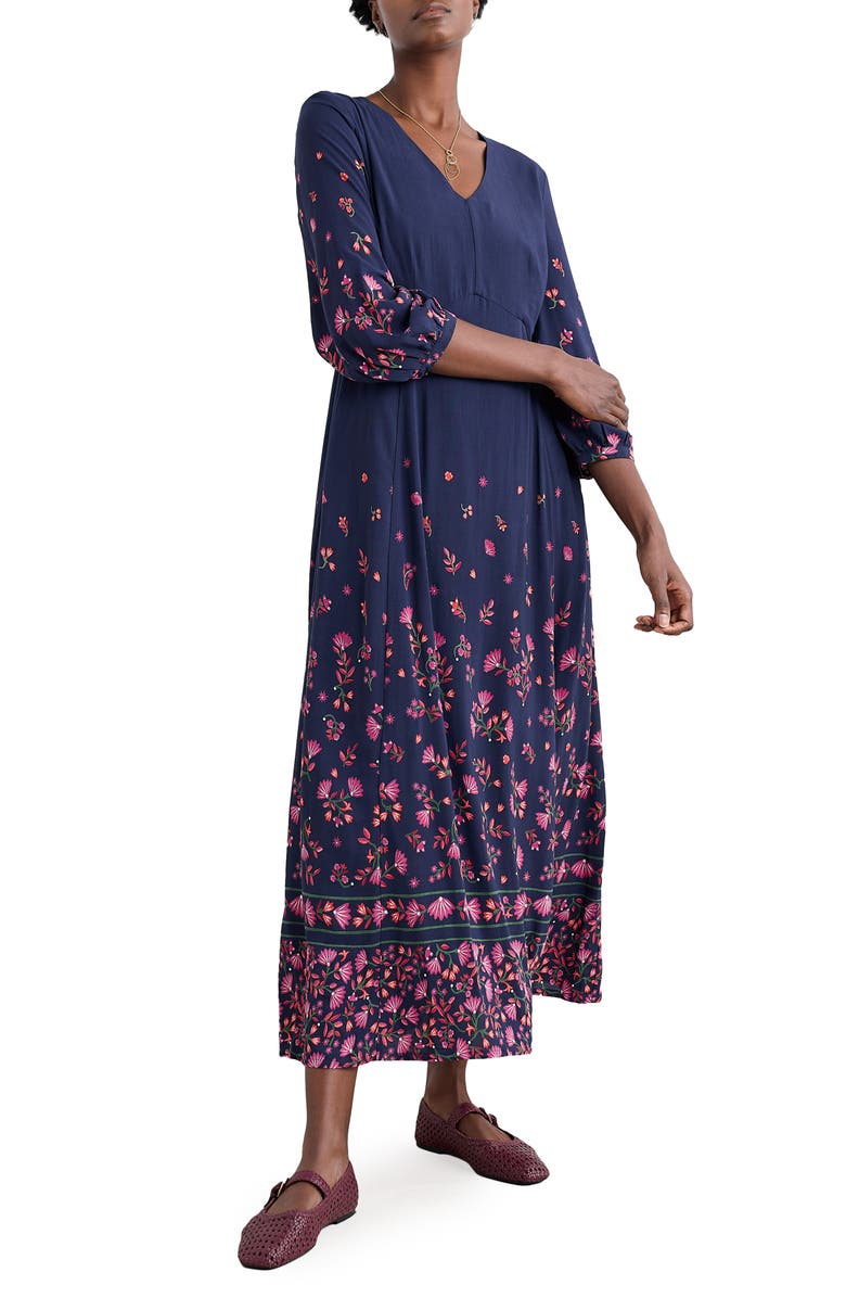 Seasalt Cornwall High Woods Printed Maxi Dress, Main, color, Winding Wildflower Maritime