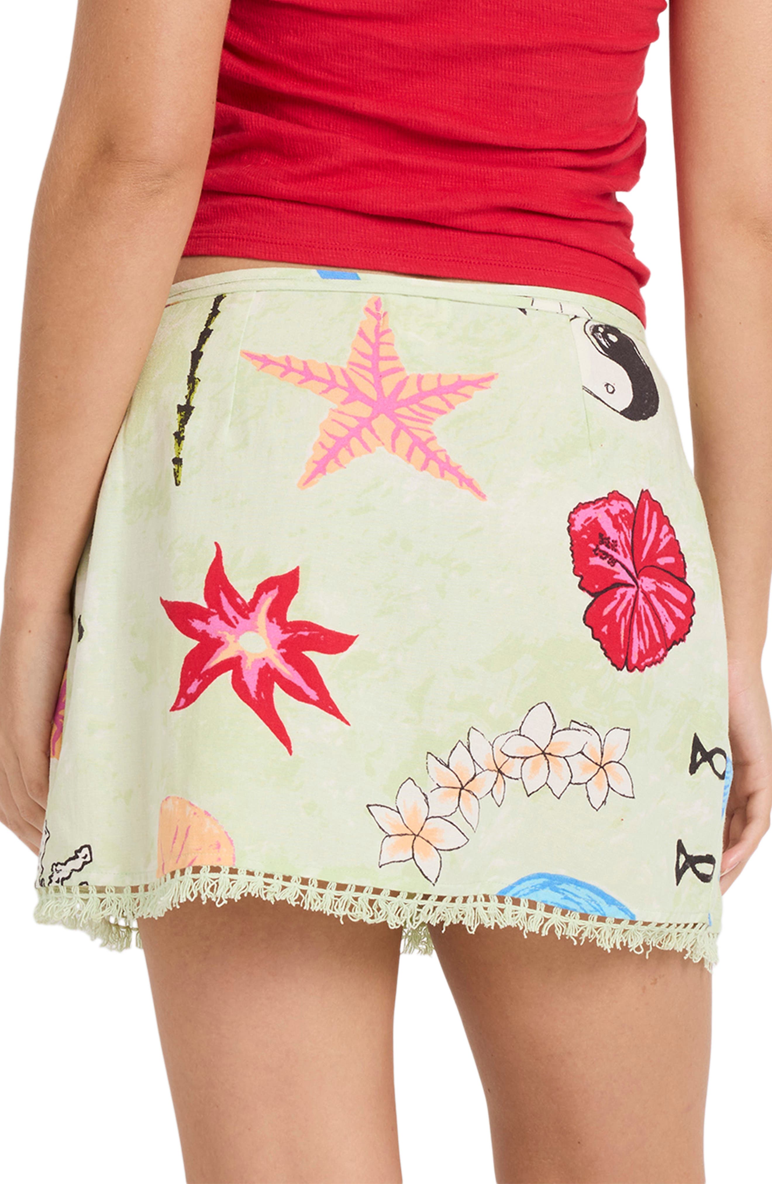 Lottie Hall Woven Wrap Miniskirt - image 2