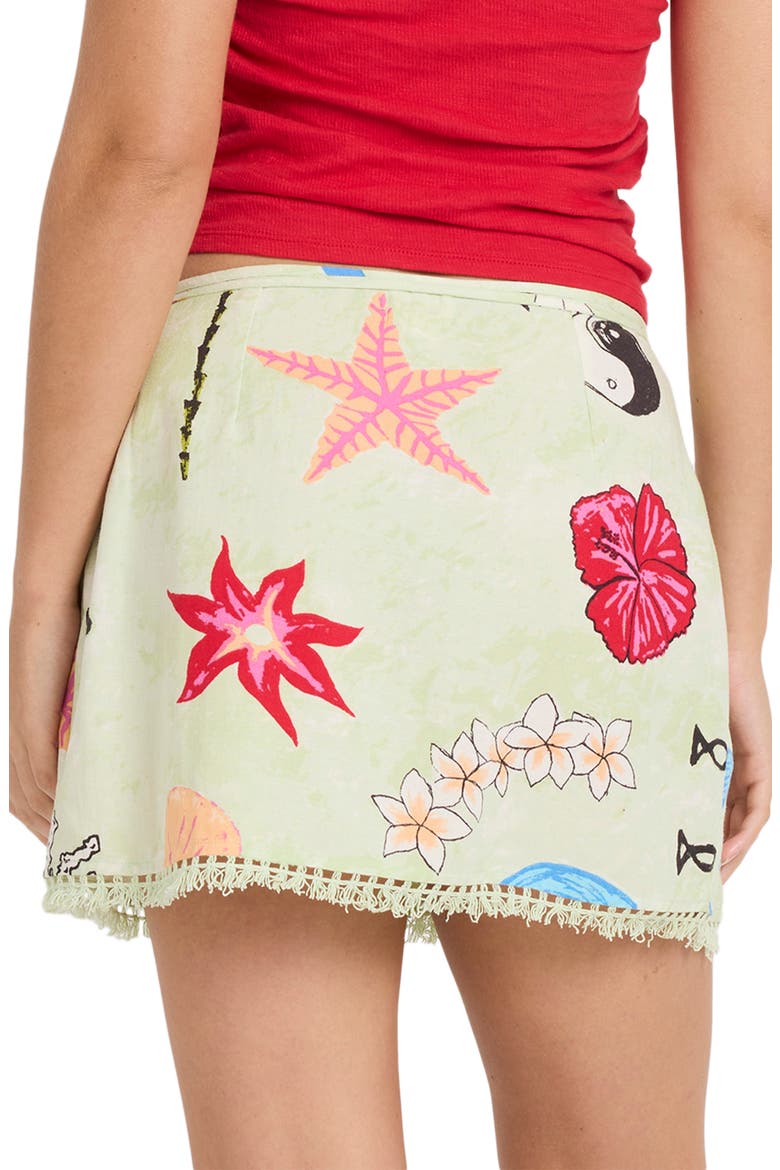 Lottie Hall Woven Wrap Miniskirt, Alternate, color, SUNNY LIME