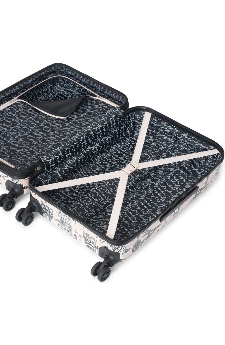 KARL LAGERFELD Karl in Paris Upright Suitcase, Alternate, color, Pink/Black