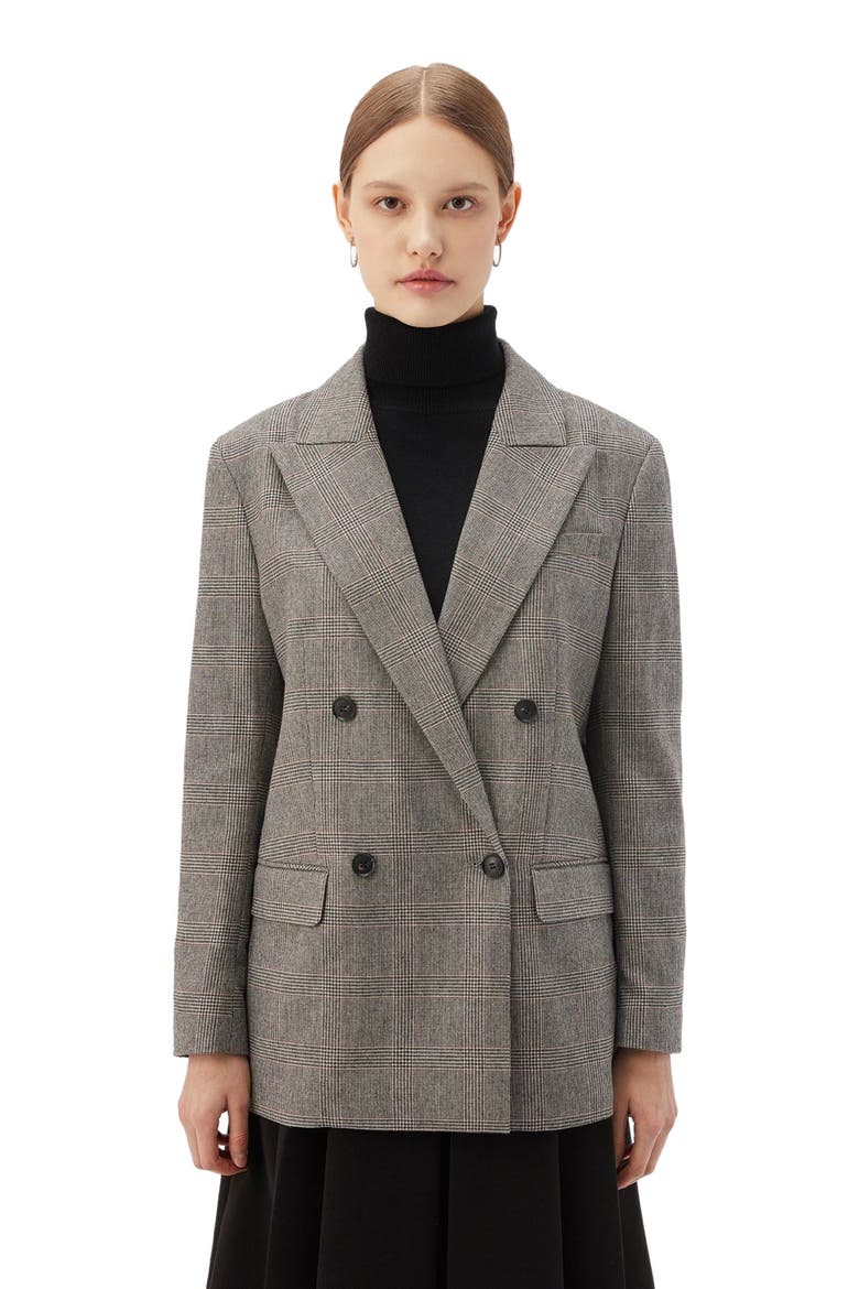 Double-Breasted Cashmere Blazer, Main, color, warm grey