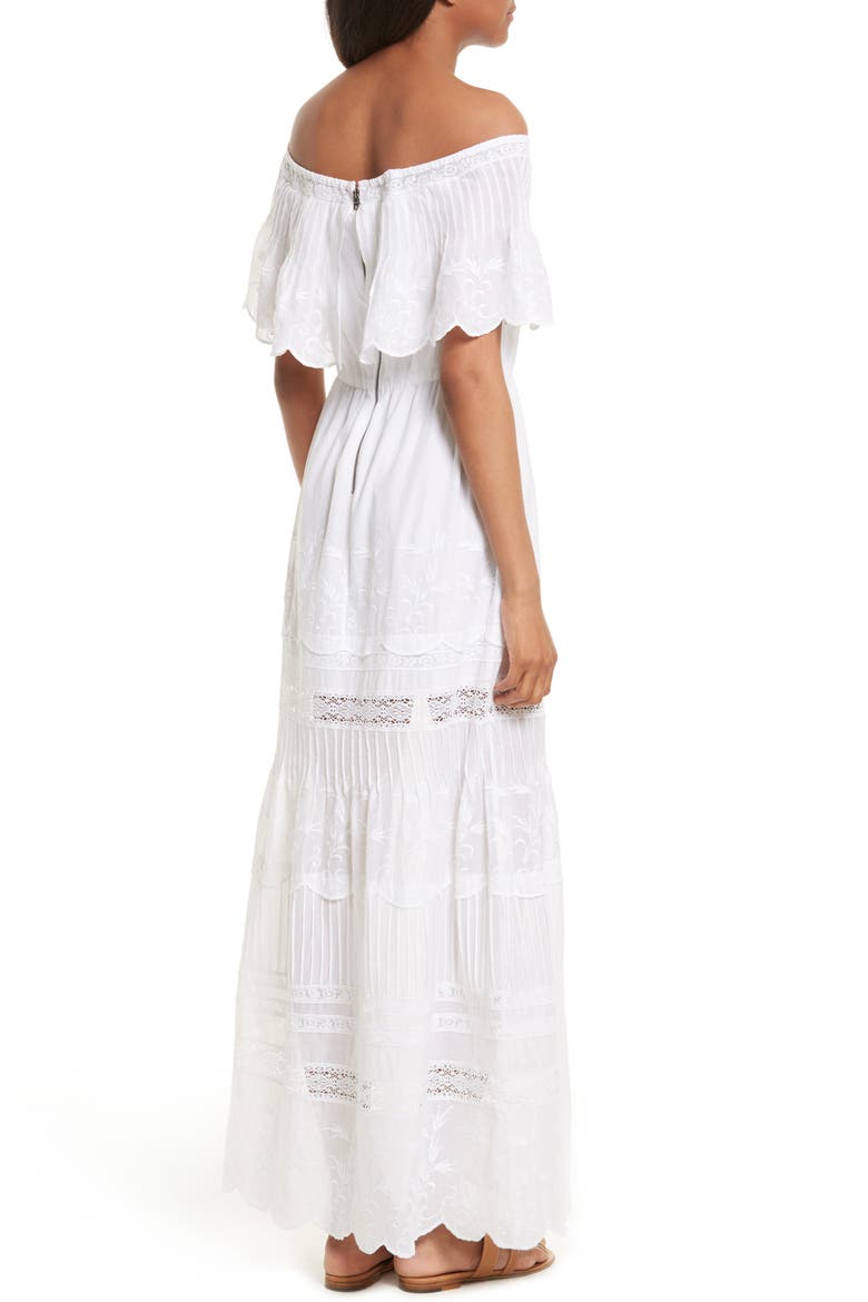 Pansy Off the Shoulder Maxi Dress, Alternate, color, WHITE