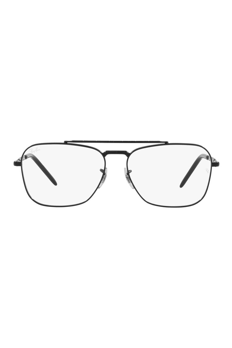 New Caravan 55mm Square Optical Glasses, Main, color, BLACK